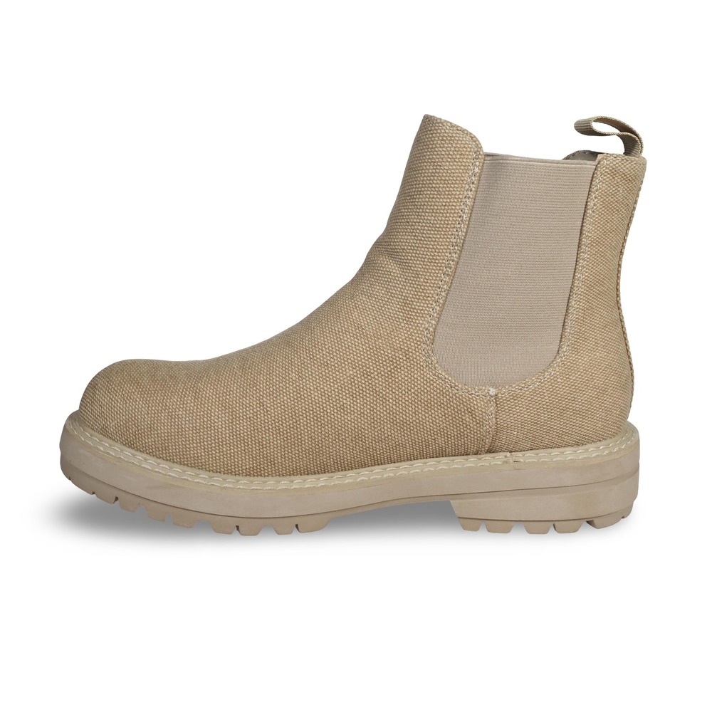Dune Chase Canvas Chelsea Boots Tan Womens 10 Chunky Lug Sole Ankle Booties - Picture 6 of 11